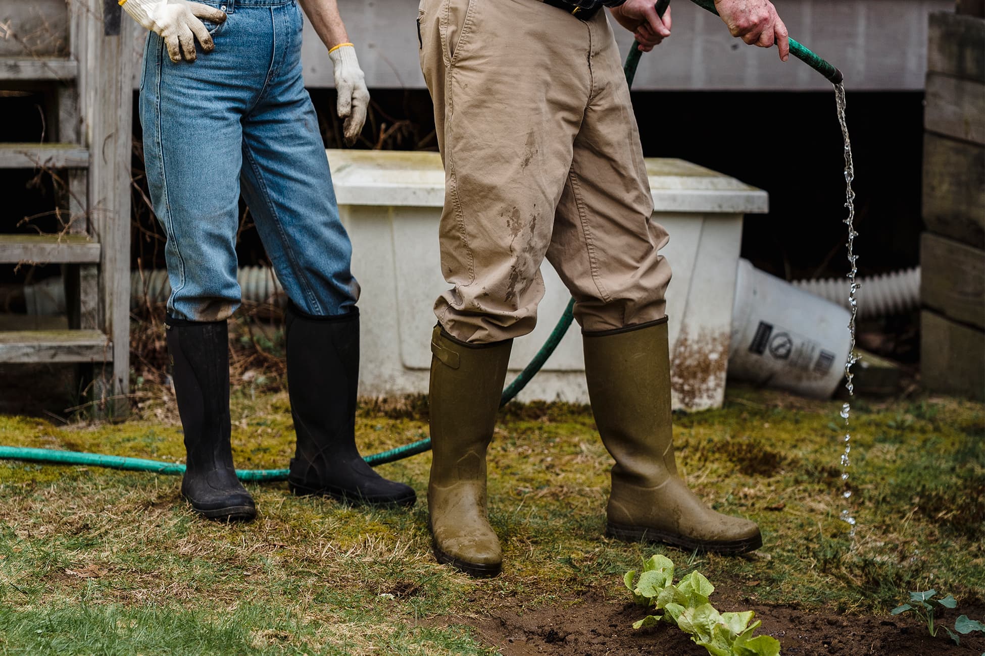 Waterproof boots used for agriculture and farming work